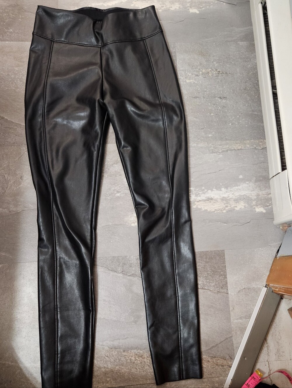 Wolford Pull On Black Faux Leather Pants. 29" Inseam. Size 8 US.